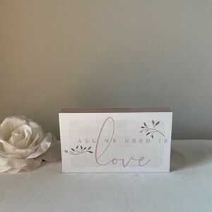 Decorative Love Sign with Floral Accents